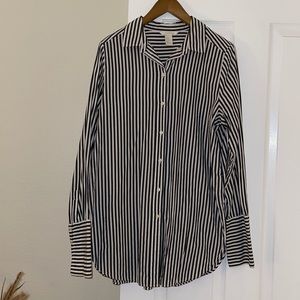 H&M Navy-White Button Down Shirt